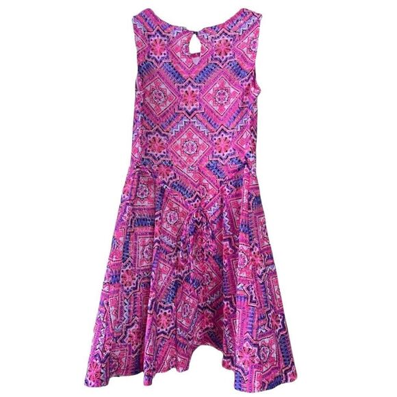 🔥 5 for $30 🔥 Justice Girls Sleeveless Pink Multicolor Dress, Size 12 - Picture 3 of 4